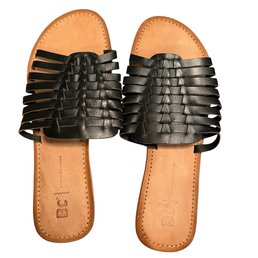 Born in California Women’s Black Woven Slide Sandals
